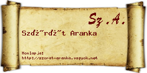 Szórát Aranka névjegykártya