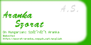 aranka szorat business card